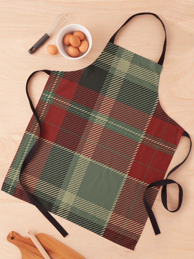 Grey and Red Plaid Apron