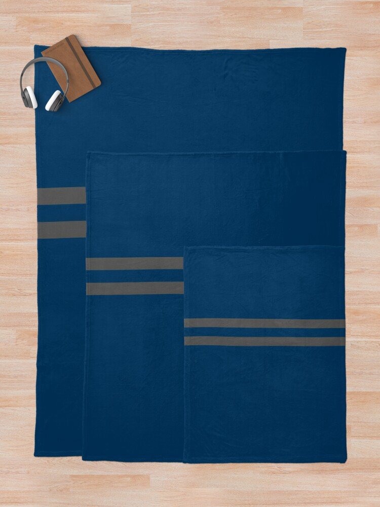 Navy Blue- Grey Stripes Throw Blanket