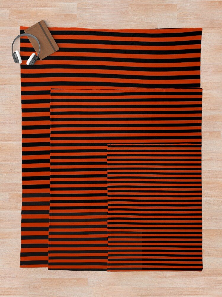 Burnt Orange Stripes Throw Blanket