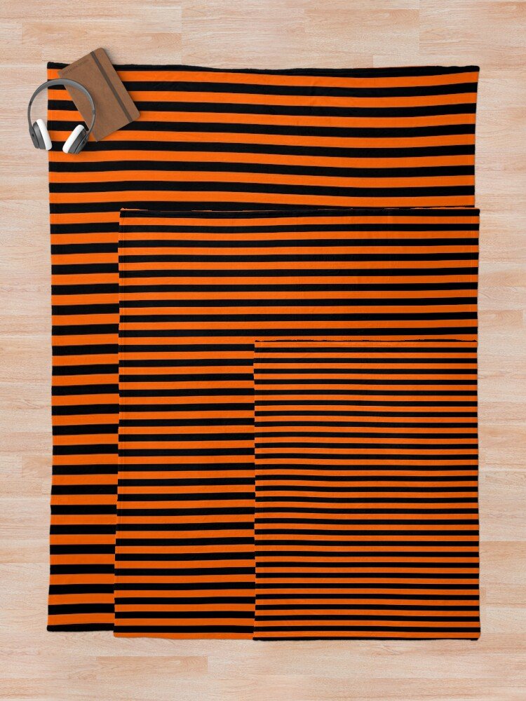 Orange Stripes Throw Blanket