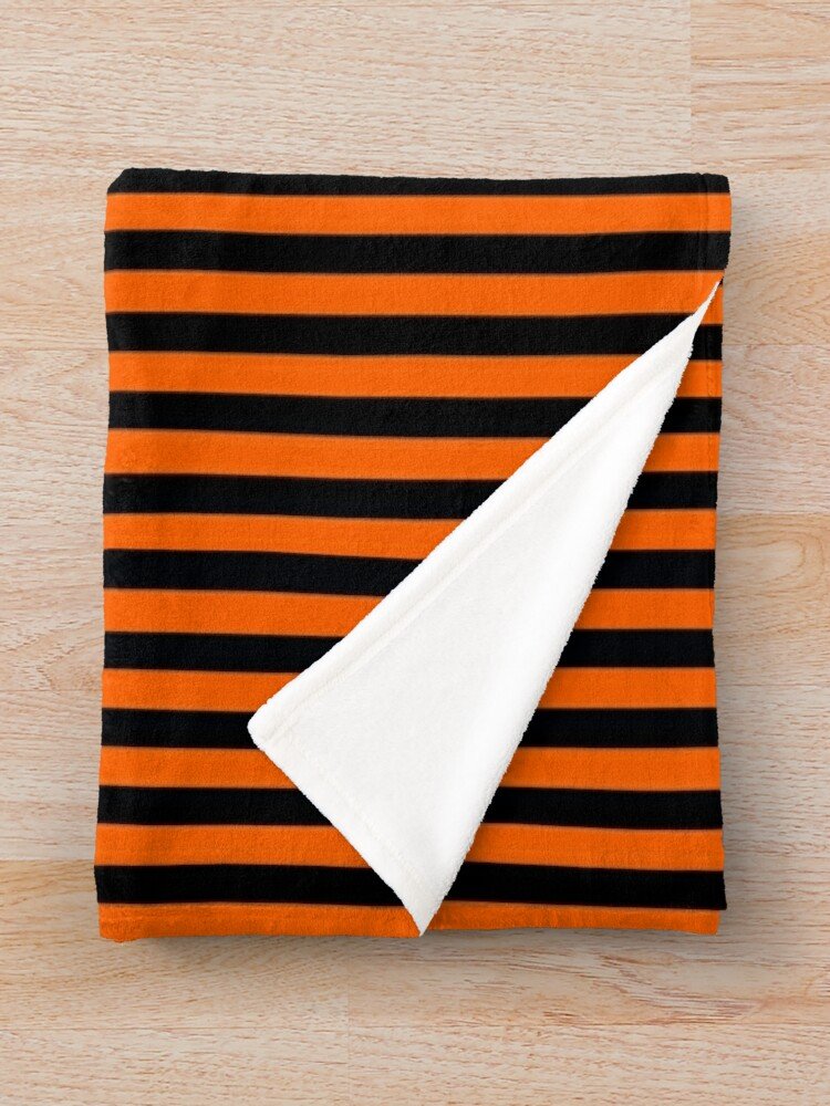 Orange Stripes Throw Blanket