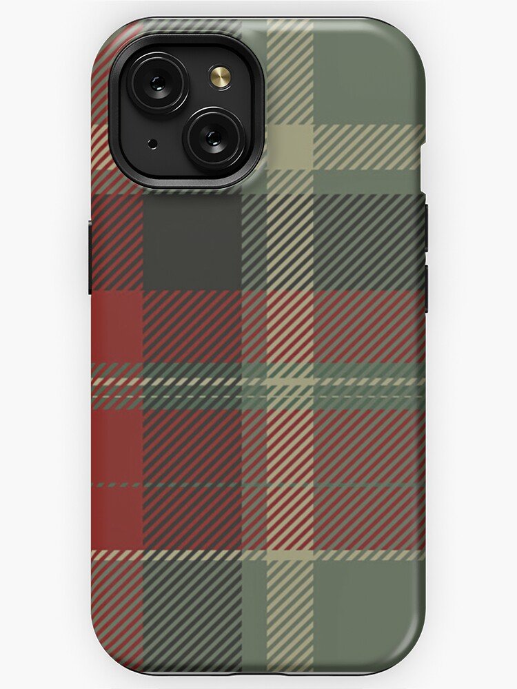 Grey and Red Plaid iPhone Case