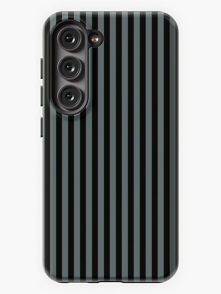 Black & Grey-Green Samsung Galaxy Phone Case, Stripes