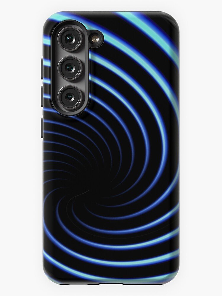 Blue Glow Spiral Samsung Galaxy Phone Case, 3D, Spiral