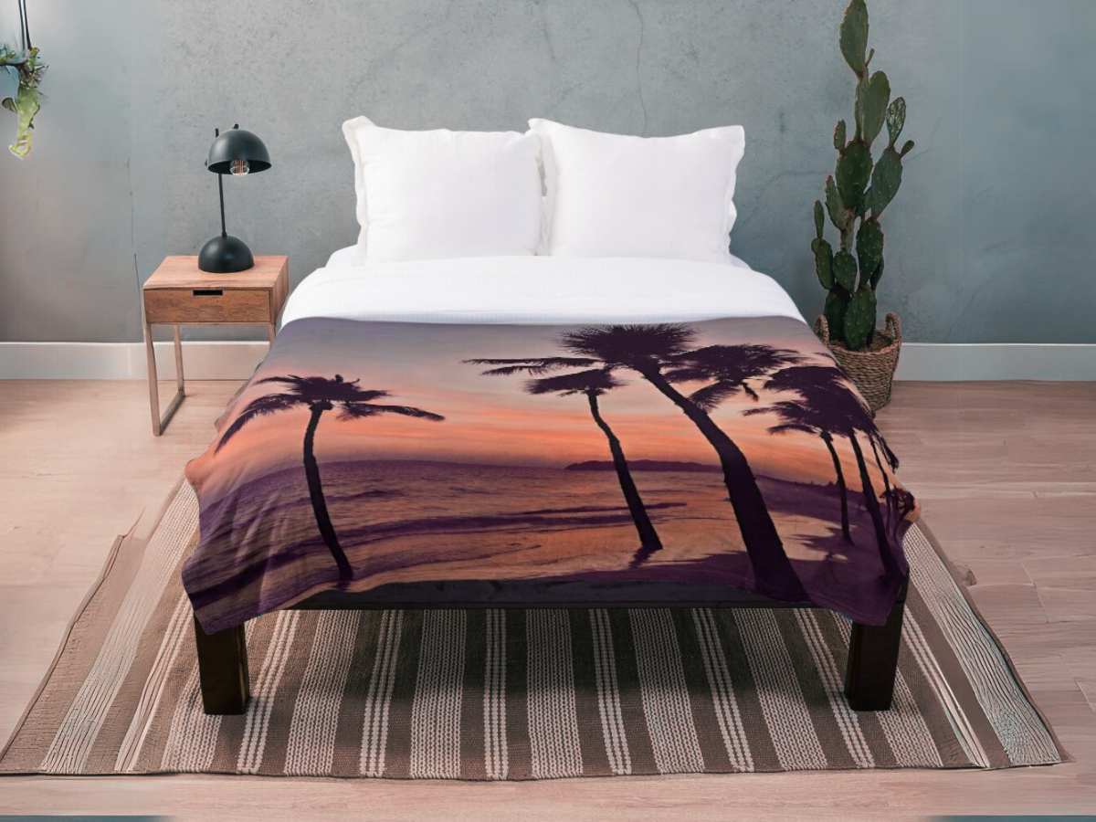 Sunset Beach Throw Blanket