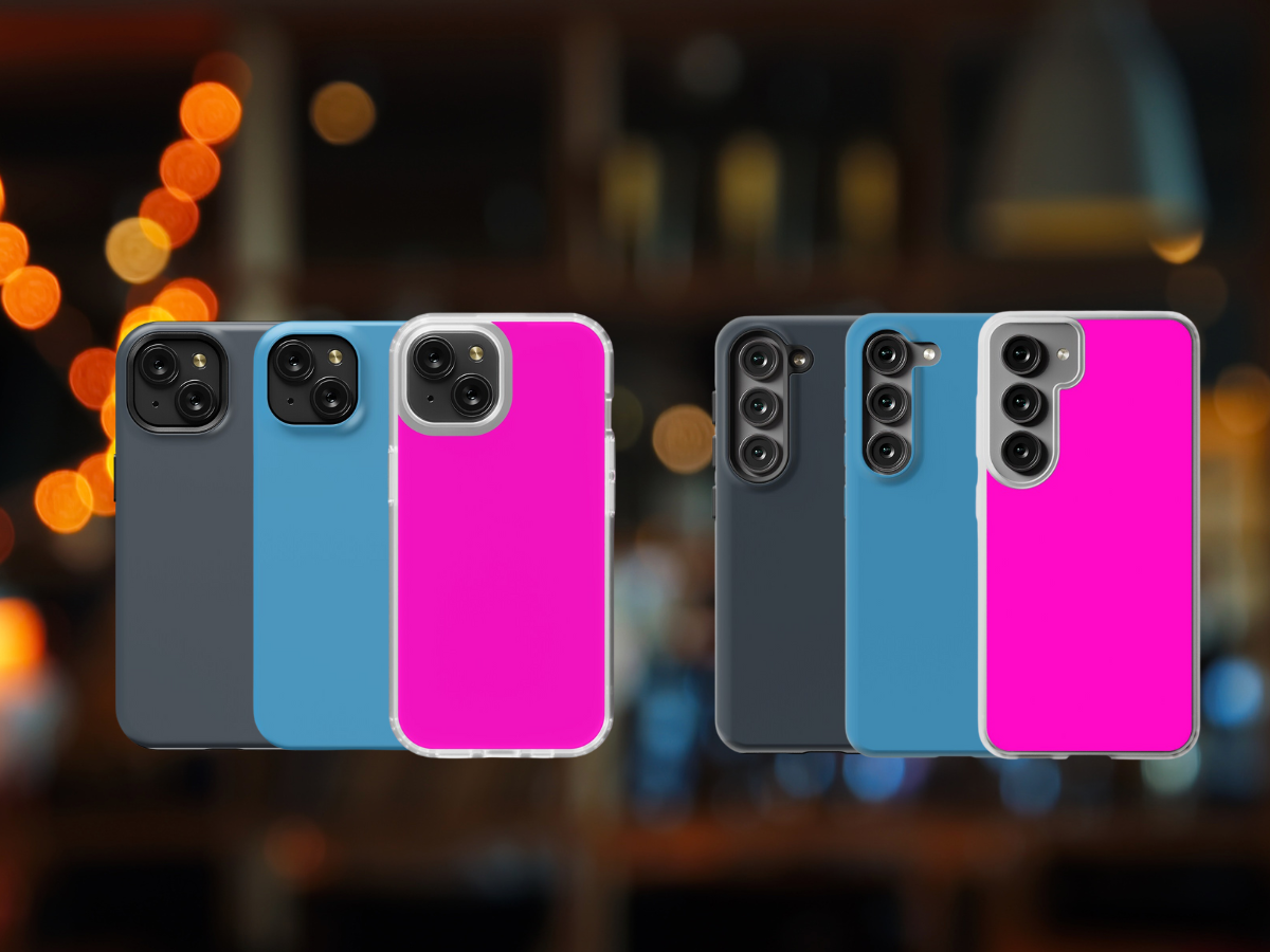 iPhone and Samsung Phone Cases with a Blurry background