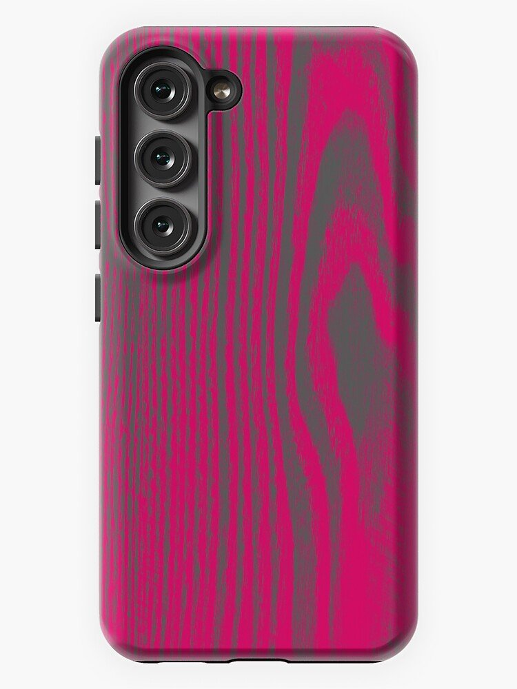Pink Faux Wood Grain Samsung Galaxy Phone Case, Pink Phone Case