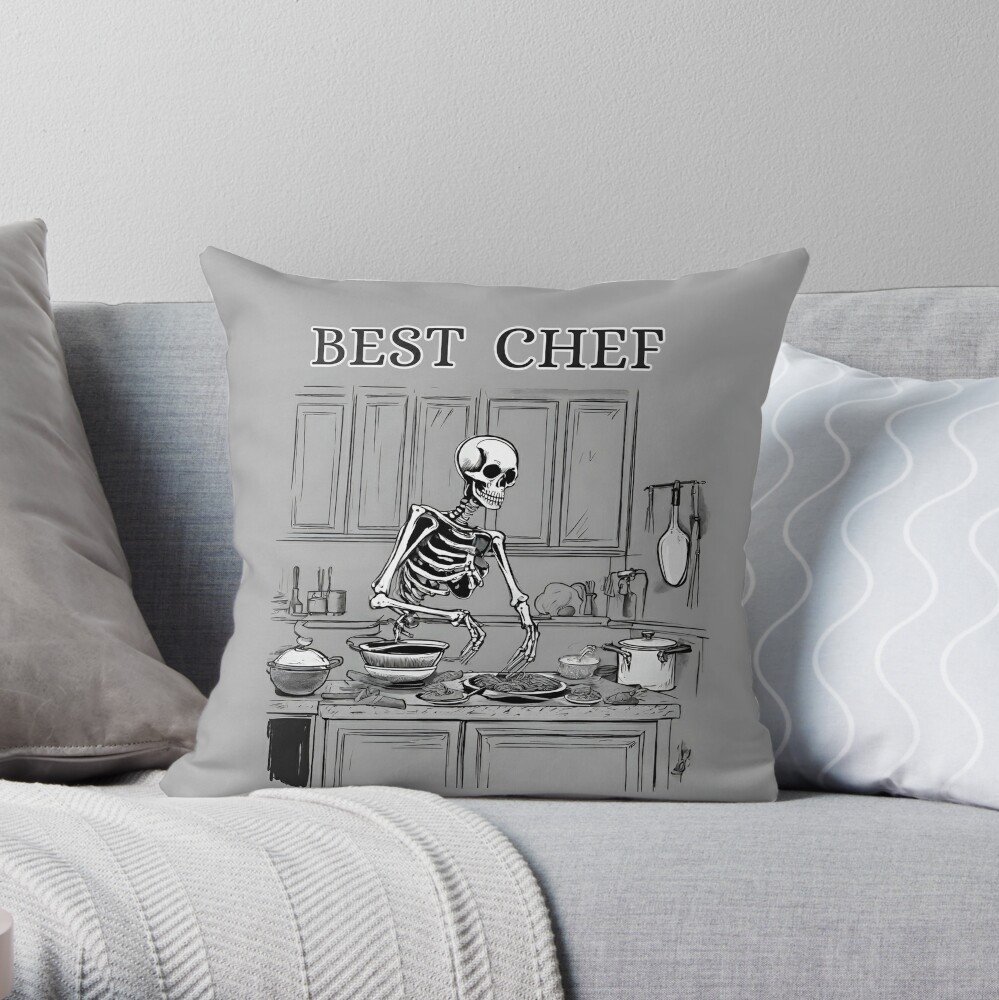 Best Chef | Skeleton Throw Pillow