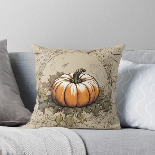 Lone Pumpkin Throw Pillow