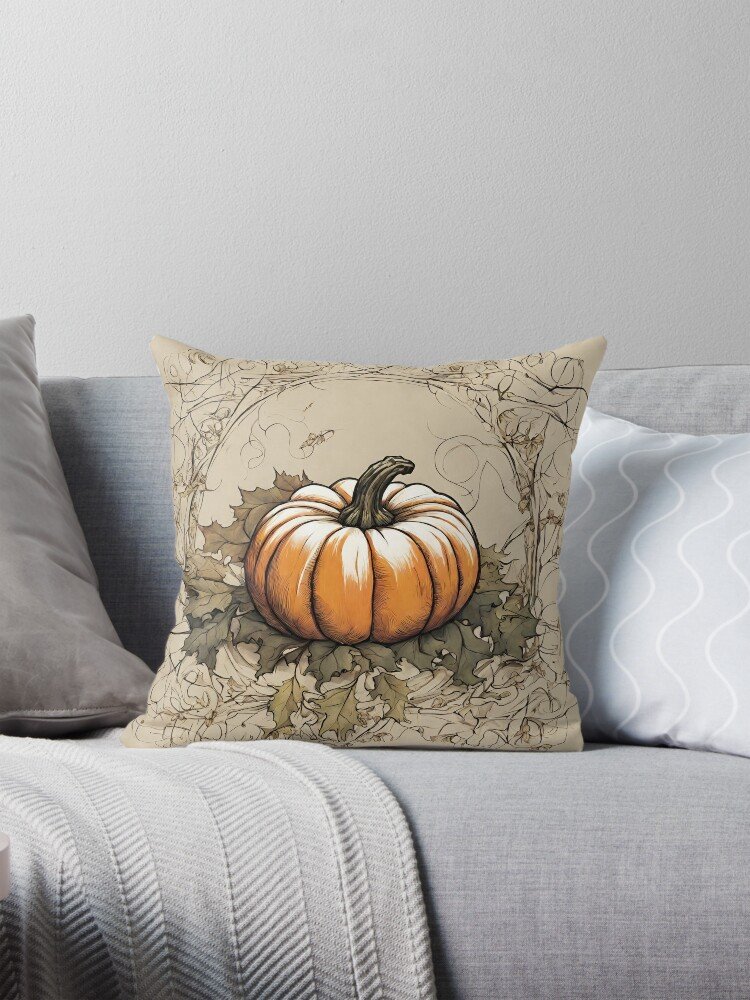 Lone Pumpkin Throw Pillow
