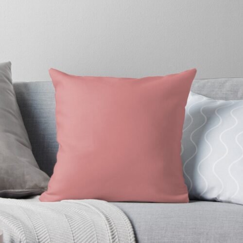 Peach Pink Throw Pillow