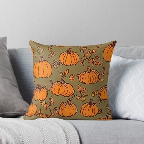 Pumpkin Patch Throw Pillow