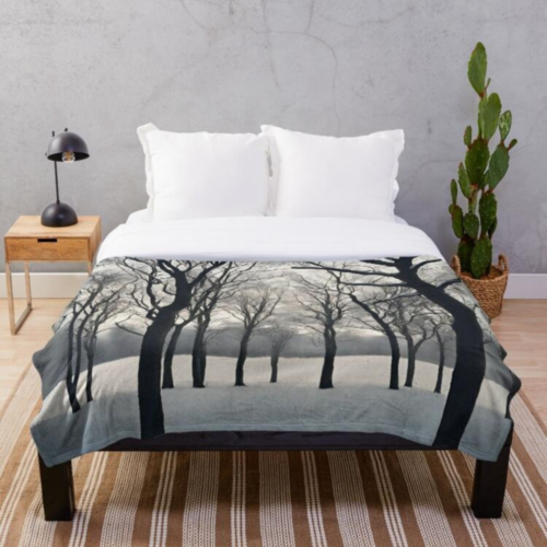 Snowy Trees Throw Blanket