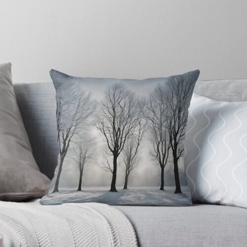 Snowy Trees Throw Pillow