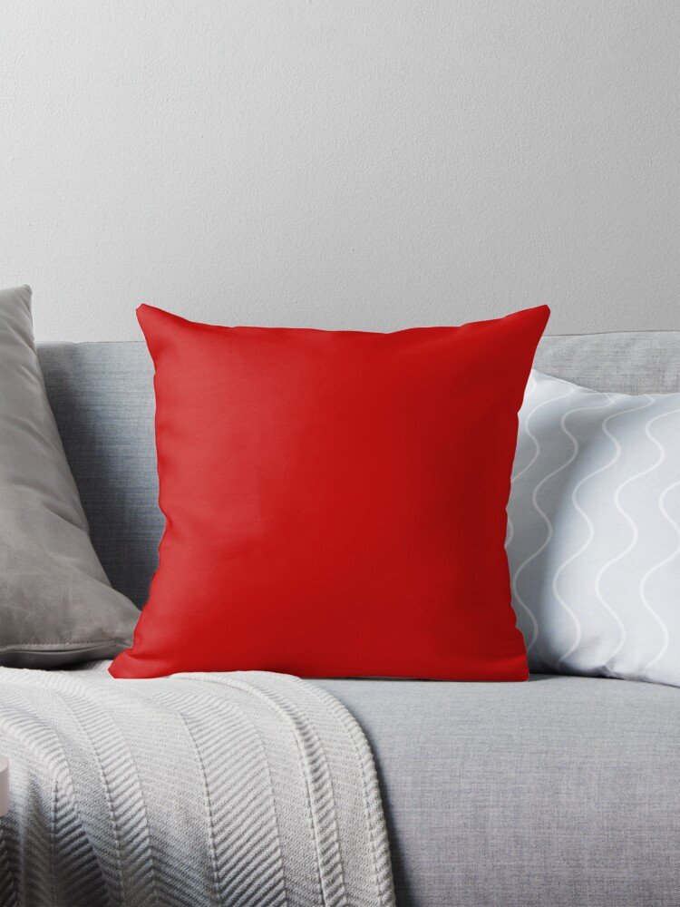 Solid Red Throw Pillow