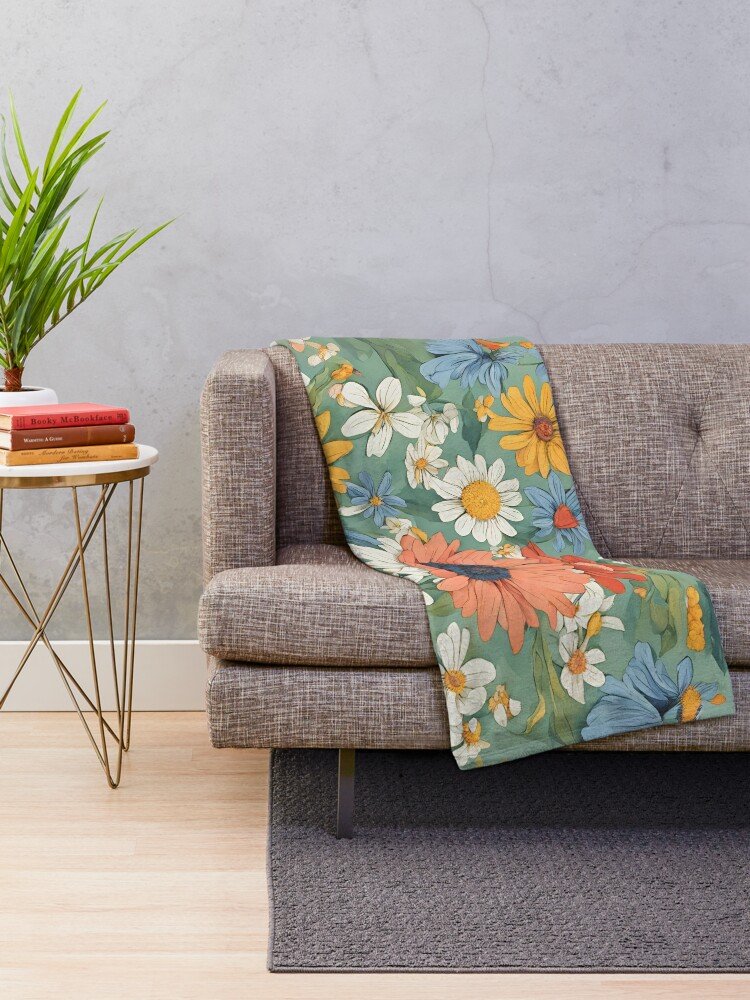 Spring Flowers Couch Throw