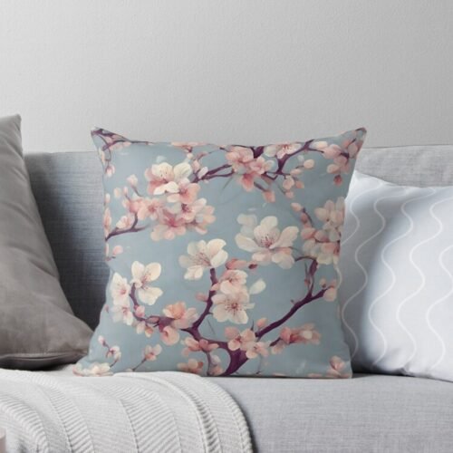 Flowers GB Throw Pillow, pillow cover