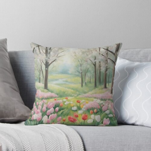 Valley Path Throw Pillow, pillow cover