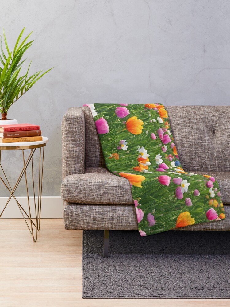 Spring Valley Flowers Couch Throw