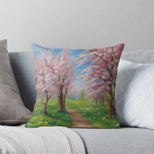 Wispy Trees Throw pillow, pillow cover