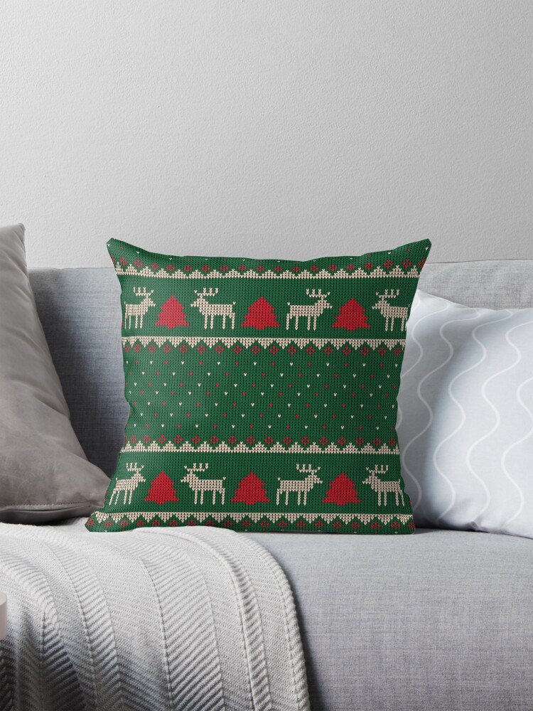 Winter Holiday Throw Pillow
