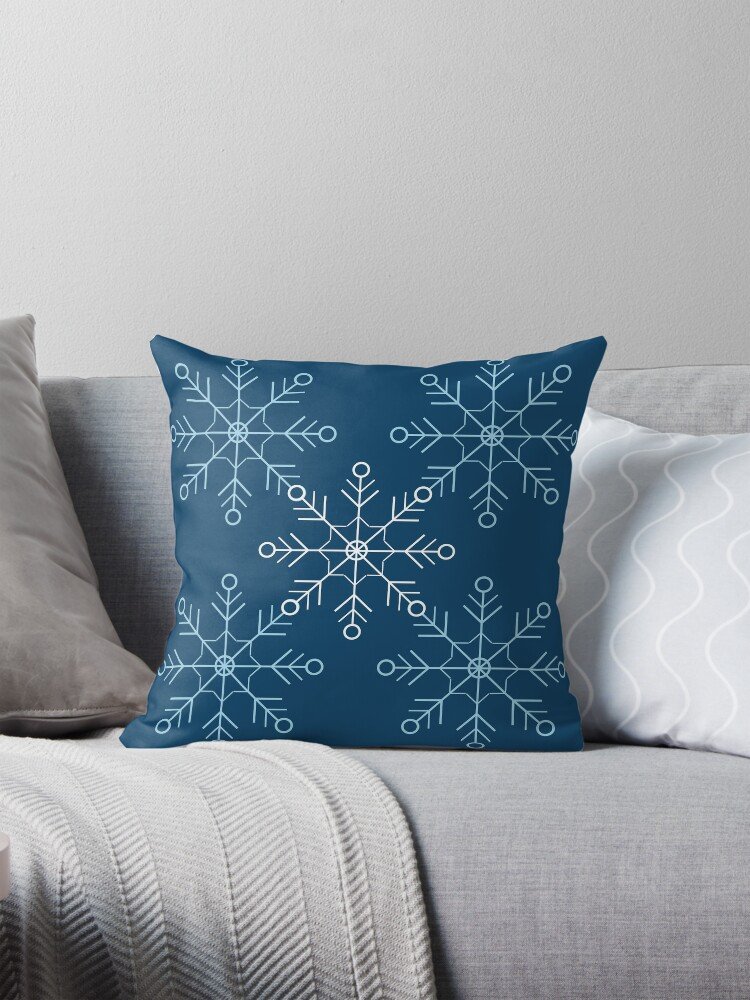 Winter Simple Snowflakes Throw Pillow