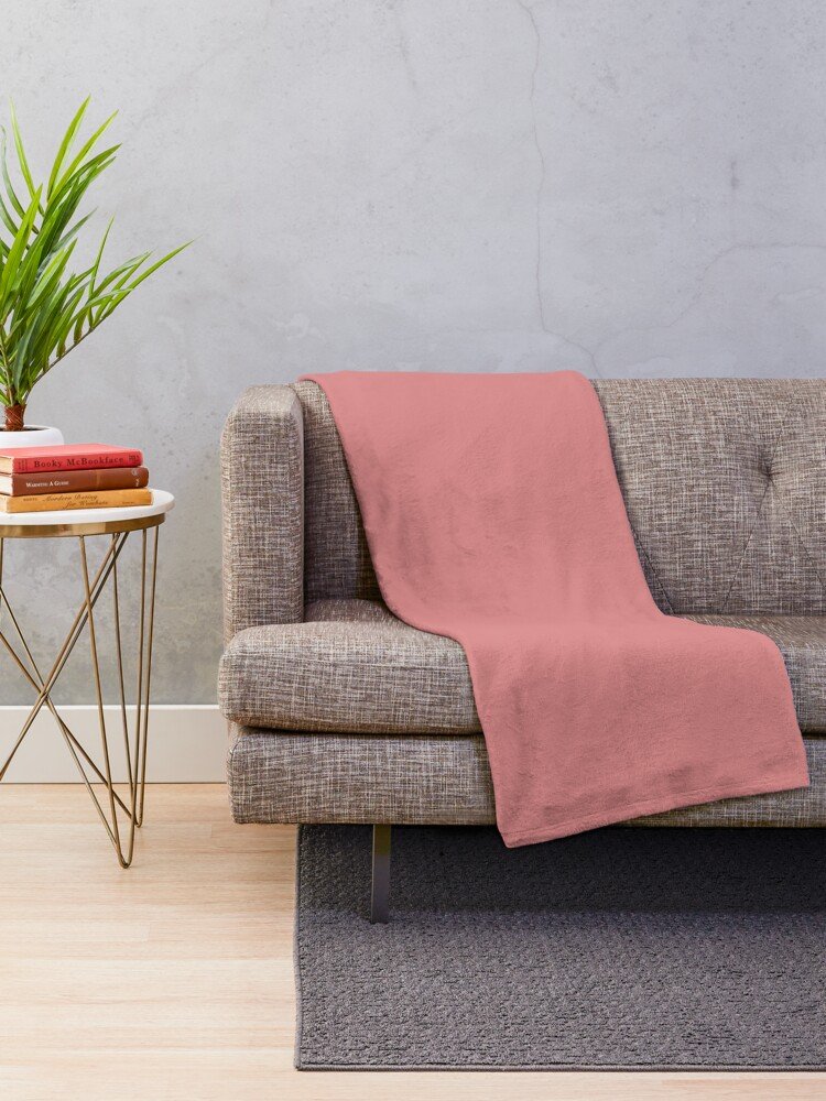 Peach Pink ouch Throw Blanket