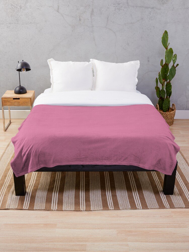 Rose Pink Bed Throw Blanket