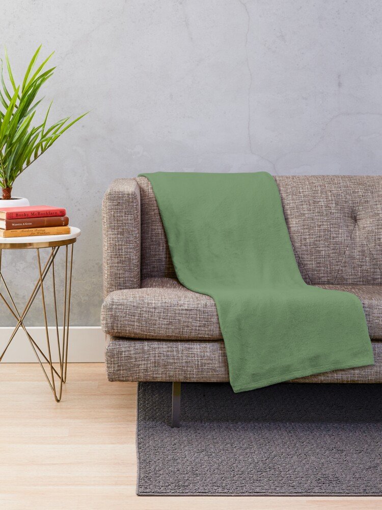 Green Grey Couch Throw Blanket