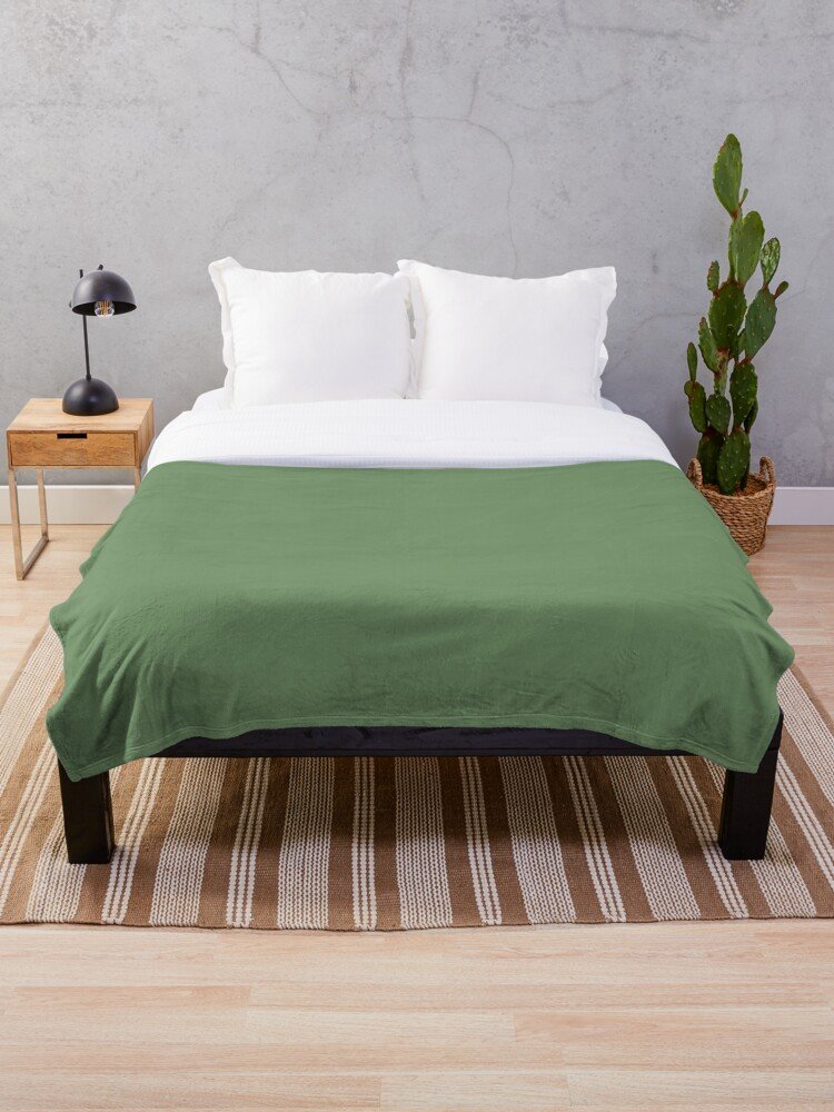 Green Grey Bed Throw Blanket