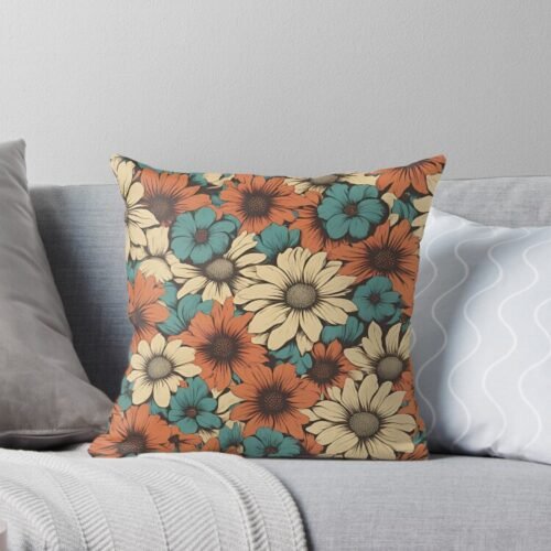 Bloomed Flowers Throw Pillow