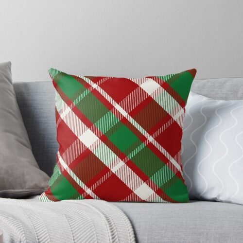 Holiday Plaid Throw Pillow