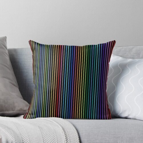 Rainbow Stripes Throw Pillow