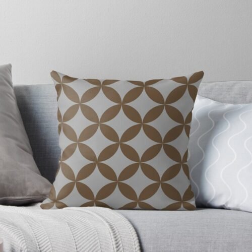 Brown Retro Pattern Throw Pillow