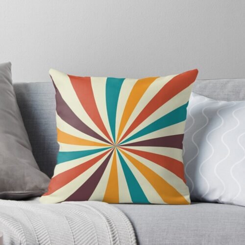 Retro Spiral Vision Throw Pillow