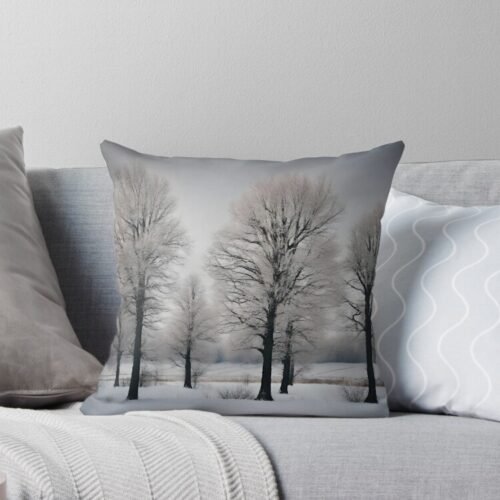 Trees In The Snow Throw Pillow