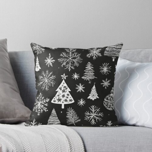 Winter Snowflakes Throw Pillow