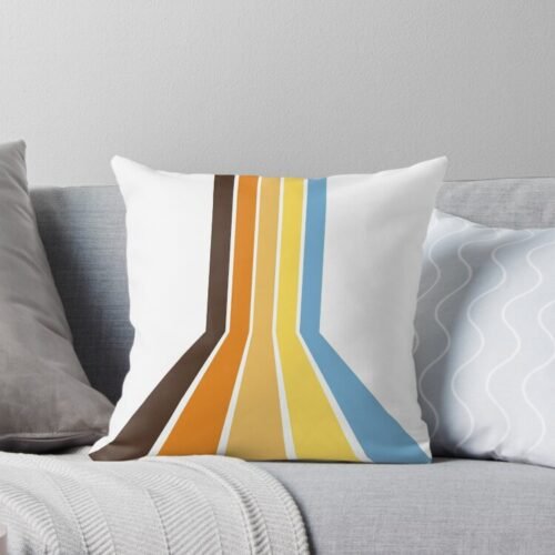 Retro Stripes Throw Pillow