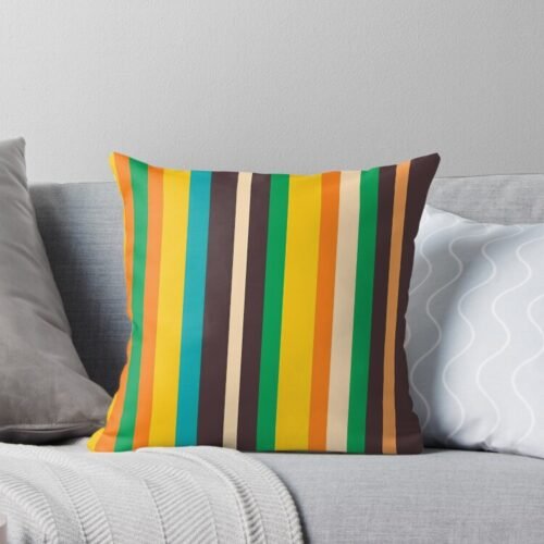 Retro Stripes Throw Pillow