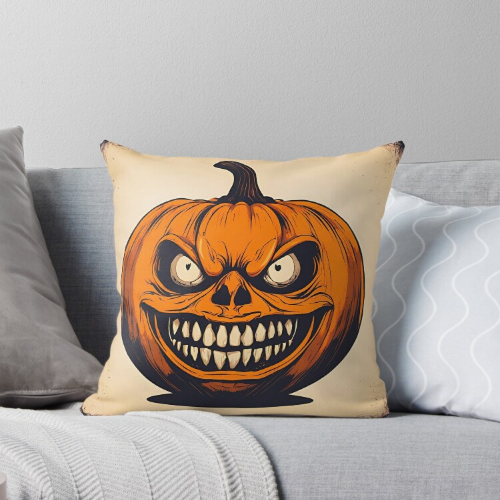 Creepy Face Throw Pillow