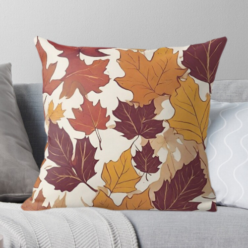 Leaves-Egg Shell Throw Pillow