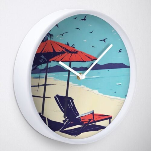 Beach Scene Wall Clock (2)