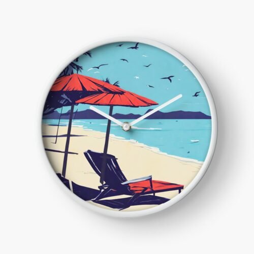 Beach Scene Wall Clock (2)