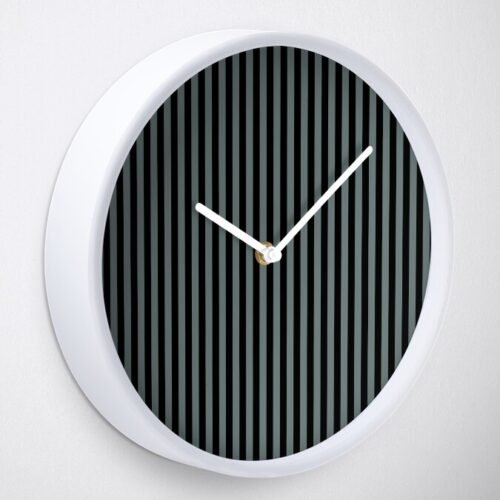 Black & Grey-Green Stripes Clock (2)