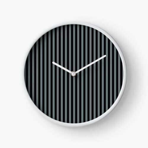 Black & Grey-Green Stripes Clock