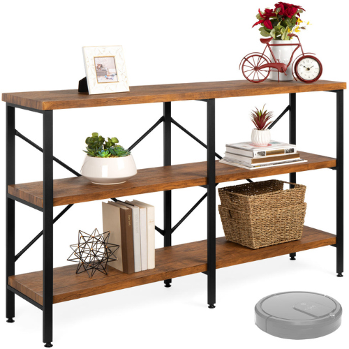 3 -Tier Industrial Hallway Console Table for Living Room, Entry Way - Best Choice Products
