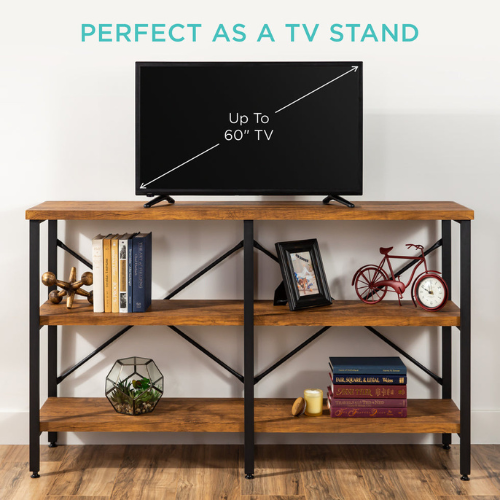 3 -Tier Industrial Hallway Console Table for Living Room, Entry Way - Best Choice Products