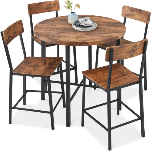 5-Piece Modern Round Counter Height Dining Set- BEST CHOICE PRODUCTS