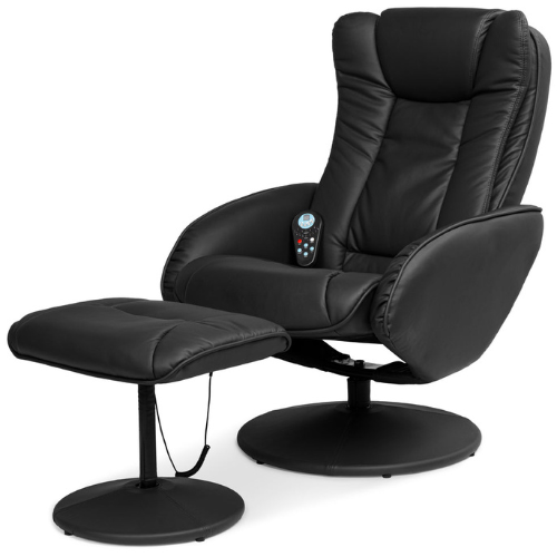 Faux Leather Electronic Massage Recliner Chair with Stool Ottoman. Remote Best Choice Products