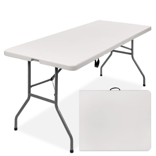 Portable Folding Plastic Dining Table with Handle, Lock 6FT -BEST CHOICE PRODUCTS